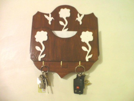 Porta cartas y llaves Colibris blanco